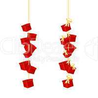 Gift boxes with bow hanging on a chain - Geschenke mit Schleife