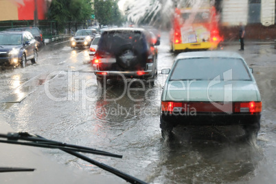 road in the rain