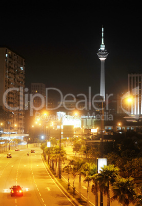 night view of Kuala Lumpur downtown