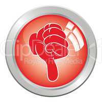 Icon button hand, gesture thumb down.