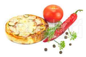 Pizza with tomatoes and peppers