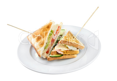 Two sandwiches on a plate