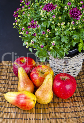 Fruit with flowers