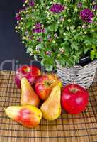 Fruit with flowers