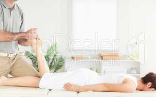 A leg massage for a female customer