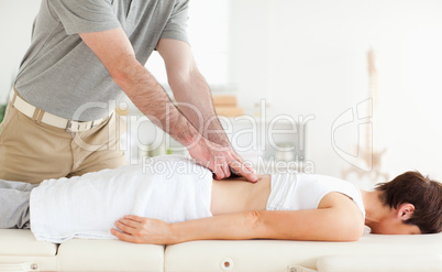 Charming Patient getting an accupressur