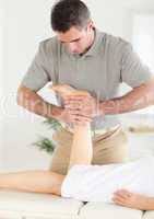 Woman's leg being massaged