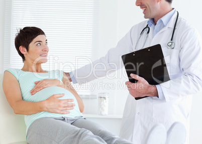 Pregnant woman lying down