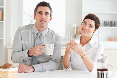 Couple having breakfast together