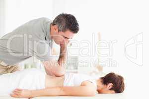 Woman relaxing during a back-massage