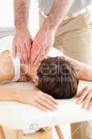 Woman getting a neck-massage