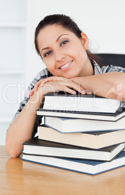 Cheerful young student looking to camera