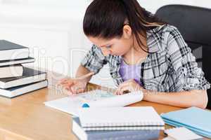 Young student doing homework