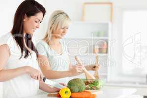 Women preparing dinner