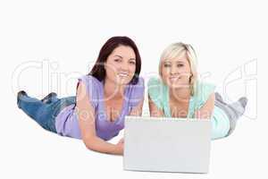 Young women with a laptop