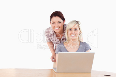 Best Friends with a laptop