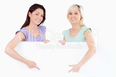 Smiling Women showing copyspace