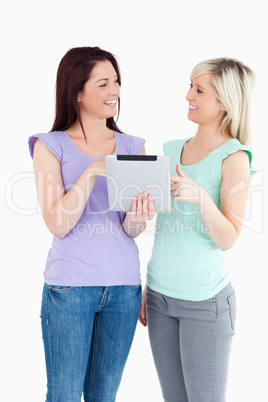 Cute women with a tablet