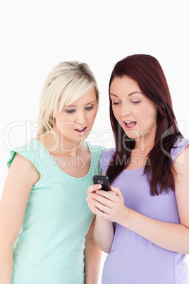 Portrait of young women with a cellphone