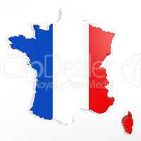 France with its flag