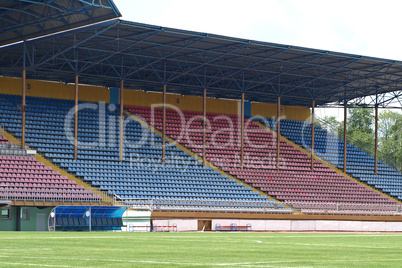 Empty football stadium.