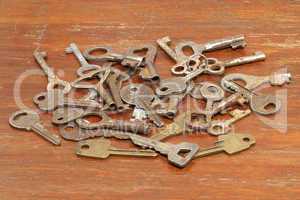 A lot of old metal keys.