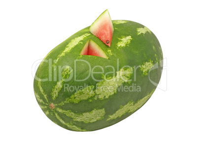 Ripe watermelon.Isolated.
