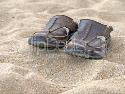 Shoes on sand.