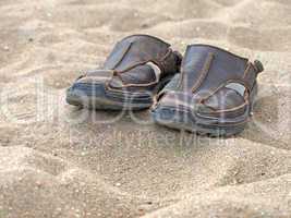 Shoes on sand.