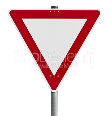 Give way - traffic sign (clipping path included)