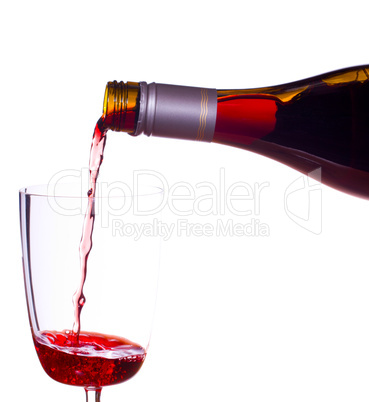Red wine being poured into glass