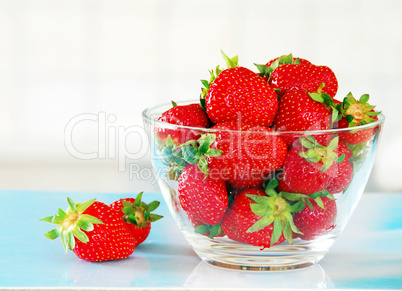 Appetizing red strawberries