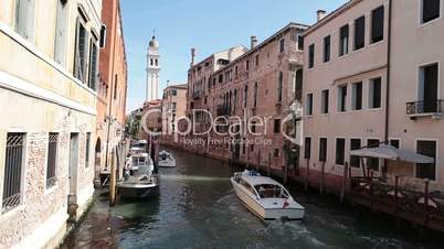 Venice water taxi in canal P HD 1041