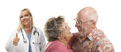 Senior Couple with Medical Doctor or Nurse Behind