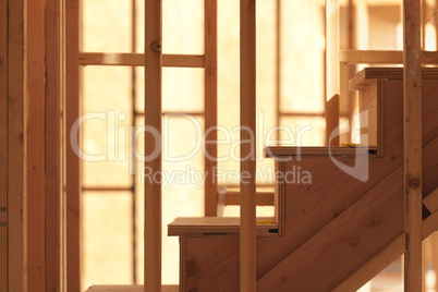 Abstract of Stairs in Home Construction Site