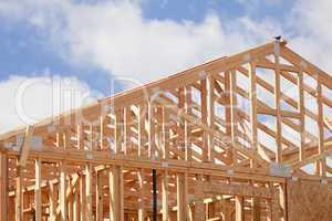 Abstract of Home Framing Construction Site