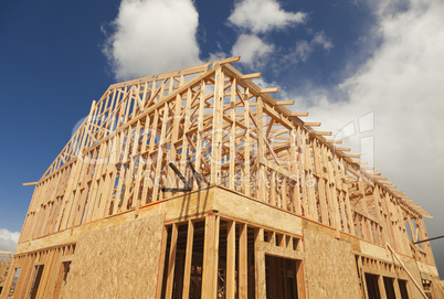 Abstract of Home Framing Construction Site