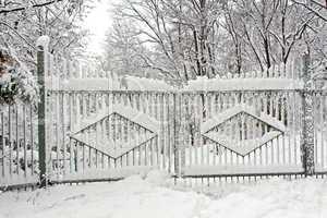 Gates covered with snow