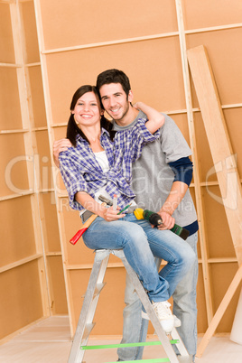 Home improvement young couple with repair tools