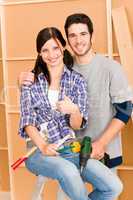 Home improvement young couple DIY repair tools