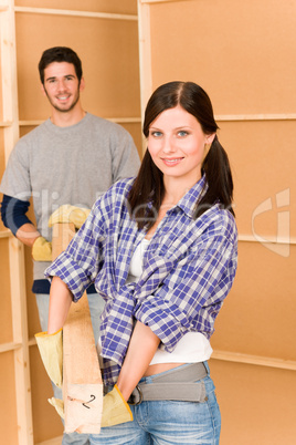 Home improvement young couple work on renovations