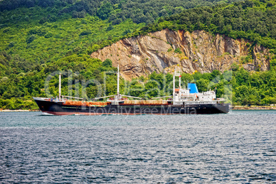 Cargo Ship on Bosporus Strait