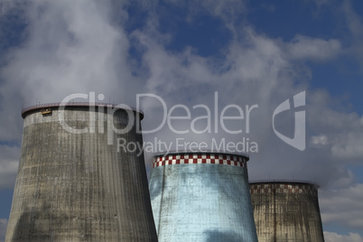 thermoelectric plant against the blue sky