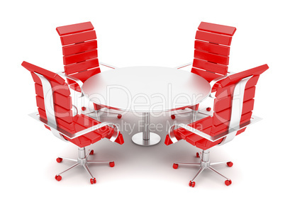 Office armchairs and round table