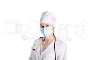 Doctor With Mask And Stethoscope
