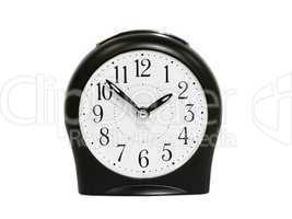 Black alarm clock.