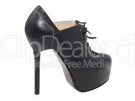 Black high-heeled shoe.
