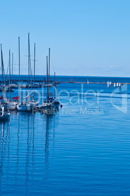 Marina with sailboats