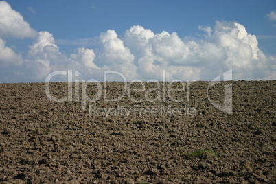 Wolkenhimmel über Acker