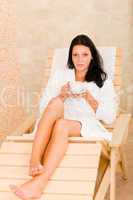Relax luxury spa beauty woman drink coffee